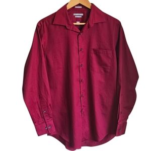 Van Heusen Lux Sateen Fitted Mens Long Sleeve Dress Shirt 15 1/2, 32/33